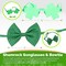 4E's Novelty St Patricks Day Glow in the Dark Suspenders, Shot Glass, Shamrock Glasses, Bowtie Accessories Set for Women, St Patricks Day Outfits for Men Leprechaun Costume